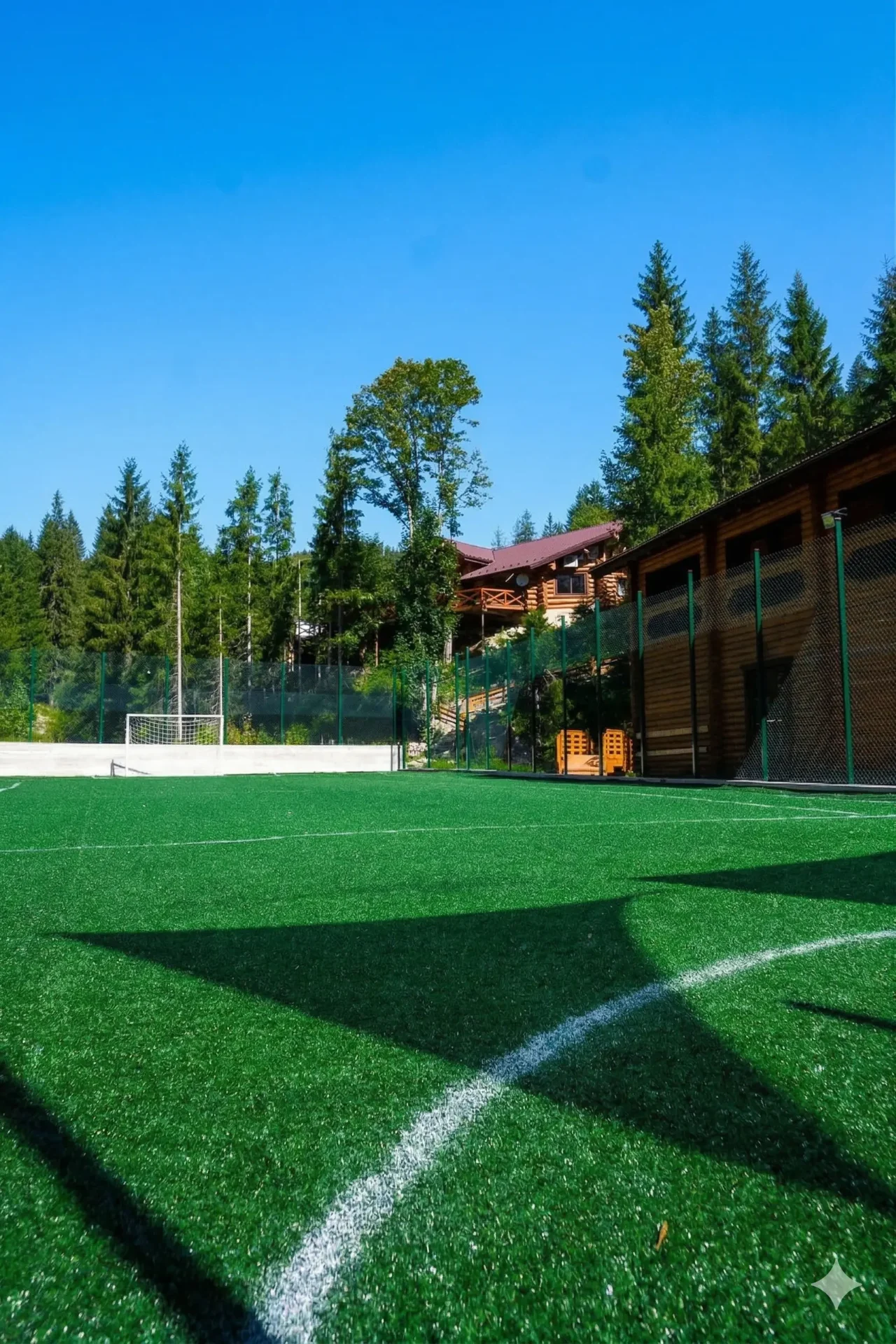 Футбольне поле зі штучним покриттям на території табору